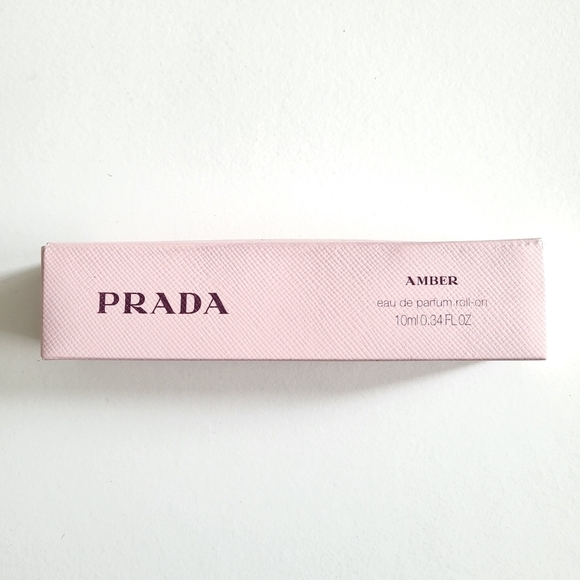 New Prada Amber EDP Roll-On 0.34 oz In Leather Travel Case Holder New In Box - Picture 5 of 9